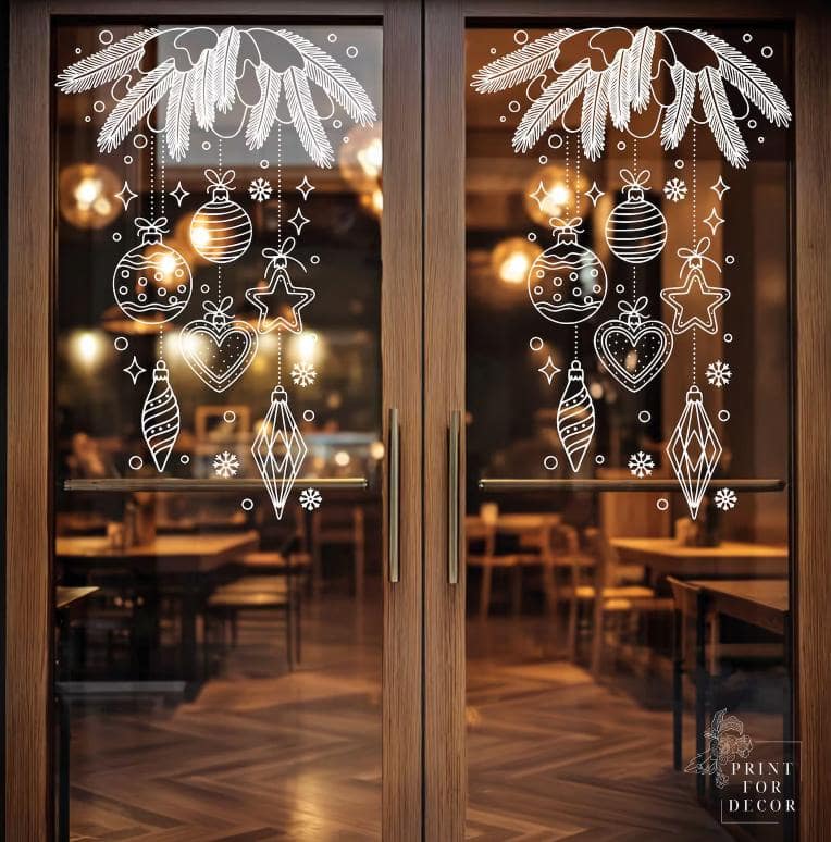  trang trí cửa kính Noel 